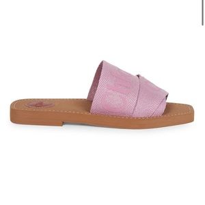 Chloé Woody Linen Flat Sandals